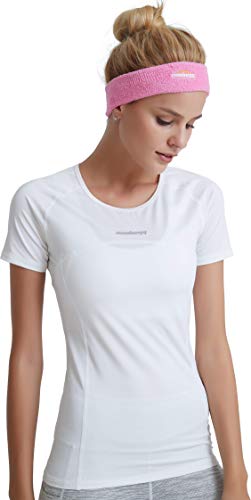 image for COOLOMG Stretchy Cotton Sport Breast Cancer Awareness Pink Ribbon Head