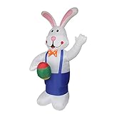 Northlight 7' Inflatable Lighted Standing Easter Bunny with Eggs Outdoor Decoration