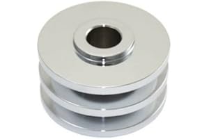 Pirate Mfg Chrome Steel Double Groove Alternator Pulley, Compatible with Chevy SBC 283-400