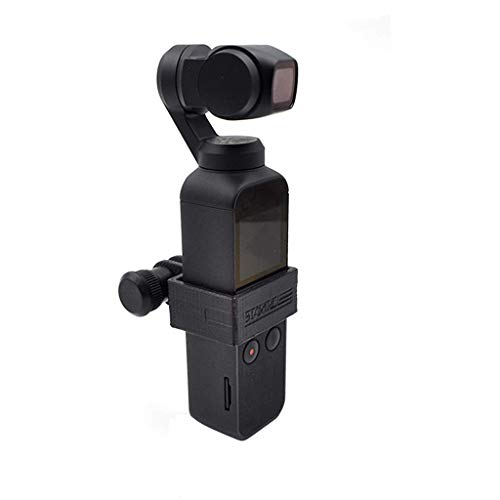 Portable Expansion 1/4 inch Screw Adapter Bracket + Clip for DJI Osmo Pocket Handheld Gimbal Stabilizer (Black)