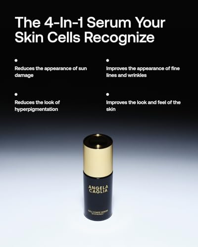 Angela Caglia Cell Forté Serum with SignalSource™ Technology, Human Stem Cell Conditioned Media for Visible Smoothness, Firmness, and Tone, 30ml / 1 fl oz