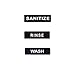 Culinary Depot Restaurant Sign Wash, Rinse, Sanitize, (Set of 3) 3