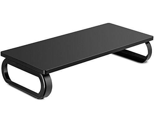 Executive Monitor Stand Riser & Computer Desk Laptop Organizer – for Home, Desktop, Screen, TV, Tablet, iMac Office Storage Table (Black)