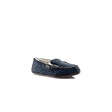 Lands' End Kids Suede Moc Slippers Faux Fur