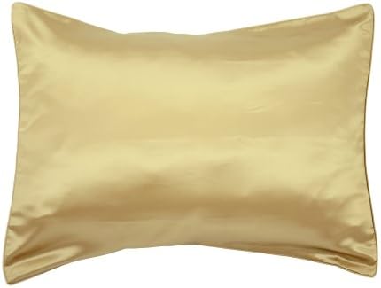 Empress Silk 100-Percent Mulberry Silk Contemporary Pillow Cover, Standard, Light Gold