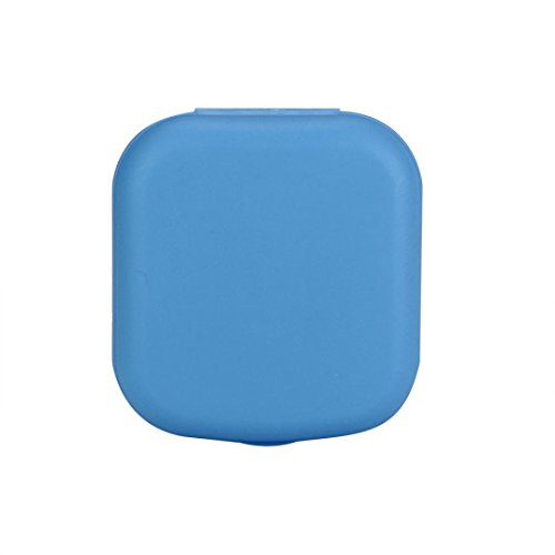 AMA(TM) Portable Bottle Mini Contact Lens Case Box Travel Kit Easy Carry Mirror Container Holder (Blue)