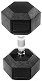 Signature Fitness Rubber Encased Hex Dumbbell, 40LB
