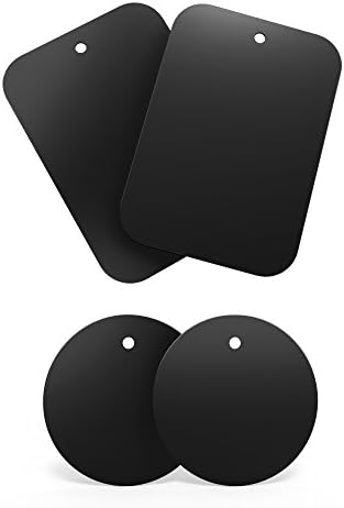 Mount Metal Plate,JAYOKE Replacement Magnetic Plate with 3M Adhesive for Universal Magnetic Car Phone Mount and Tablet Holder,4 Pack-2xRectangular 2x Round,Black