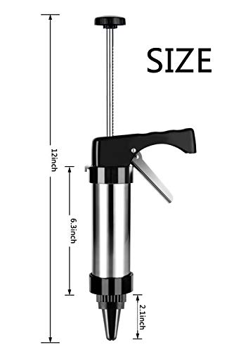 Cookie Press Gun Kit by Shule, Buscuit Maker Machine for Christmas 8 Discs and 8 Icing Tips,Black - Thumbnail 5