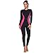Women's One Piece Rash Guard Zip Front, Full Body Swimsuit Wetsuit, Sun Protection Long Sleeve Dive Skin Surf Suit S-XXXL