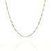Lifetime Jewelry Figaro Chain 1.5MM, 24K Gold with Inlaid Bronze, Premium Fashion Jewelry, Pendant Necklace Made Thin for Charms, Guaranteed for Life, 16 to 30 Inches