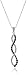 10K White Gold Blue Sapphire with White Diamond Twist Pendant Necklace, 18