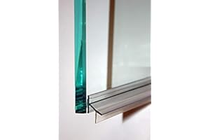 GORDON GLASS CO. Clear Polycarbonate Drip Rail and Sweep Combination w/VHB Tape for Frameless Shower Doors - 33-5/8 in Long