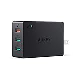 AUKEY Quick Charge 3.0 3-Port USB Wall Charger 43.5W with Foldable Plug, Compatible with Samsung Galaxy S8 / S8+ / Note8, LG G6 / V30, iPhone 11/11 Pro/Max and More