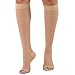 Compression Socks for Women and Men 20-30 mmHg - Knee High Toeless Compression Support Socks for Circulation during Travel, Flights, Nursing - Beige, X-Large - AB211