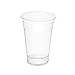 Glotoch Daily Party Disposable Plastic Cups with Flat Lids, Clear Drinking PET Cups for Boba, Smoothie, Iced Coffee (24 oz, 100 Count)