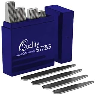 36 Durable Stainless Steel Collar Stiffeners in Box - 2.2" / 56mm, Silver
