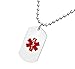 Stainless Steel Medical Id Dog Tag with 24