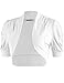 Ollie Arnes Women Basic Short Sleeve Versatile Bolero Shrug Cardign Junior Plus 41 WHITE L