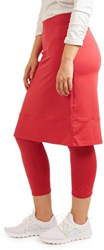 Modesty Running Skirt w/ Attached Cropped Leggings - Pink, Large