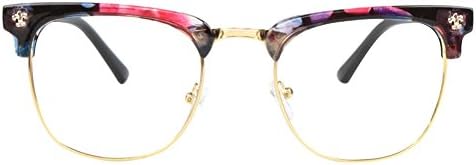 GLASSESLIT Men Women Inspired classic Half Frame Wayfarer Clear Lens Eyeglasses