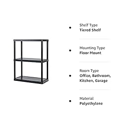 Gracious Living 3 Shelf Fixed Height Solid Light