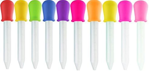 (10 pcs) - MaCuisine 5 ML LIQUID DROPPERS - Silicone and Plastic Droppers - FDA Approved Silicone and Plastic Pipettes - Essential for Gummy Bears - Candy molds - Oil - Science/Art Project