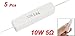 Uxcell a11111600ux0197 5 Piece Wirewound Ceramic Cement Resistor, 5 Ohm 10W 5%