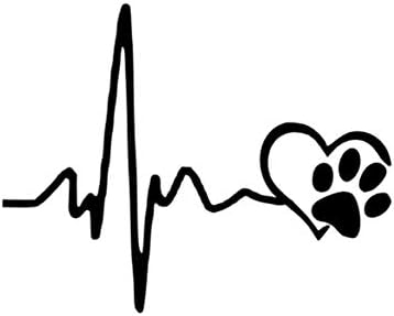 bismarckber Car Stickers, ECG Heart Dog Footprint Vehicle Body Window Reflective Car Styling Sticker Decals