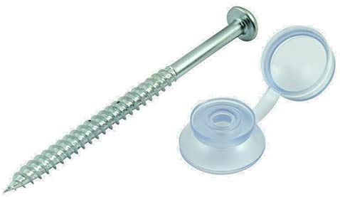 KADco 3" (75mm) Corrugated Sheet Fixings Roofing Pozi Round Head Screws with Strap Caps (Clear (10 pcs))