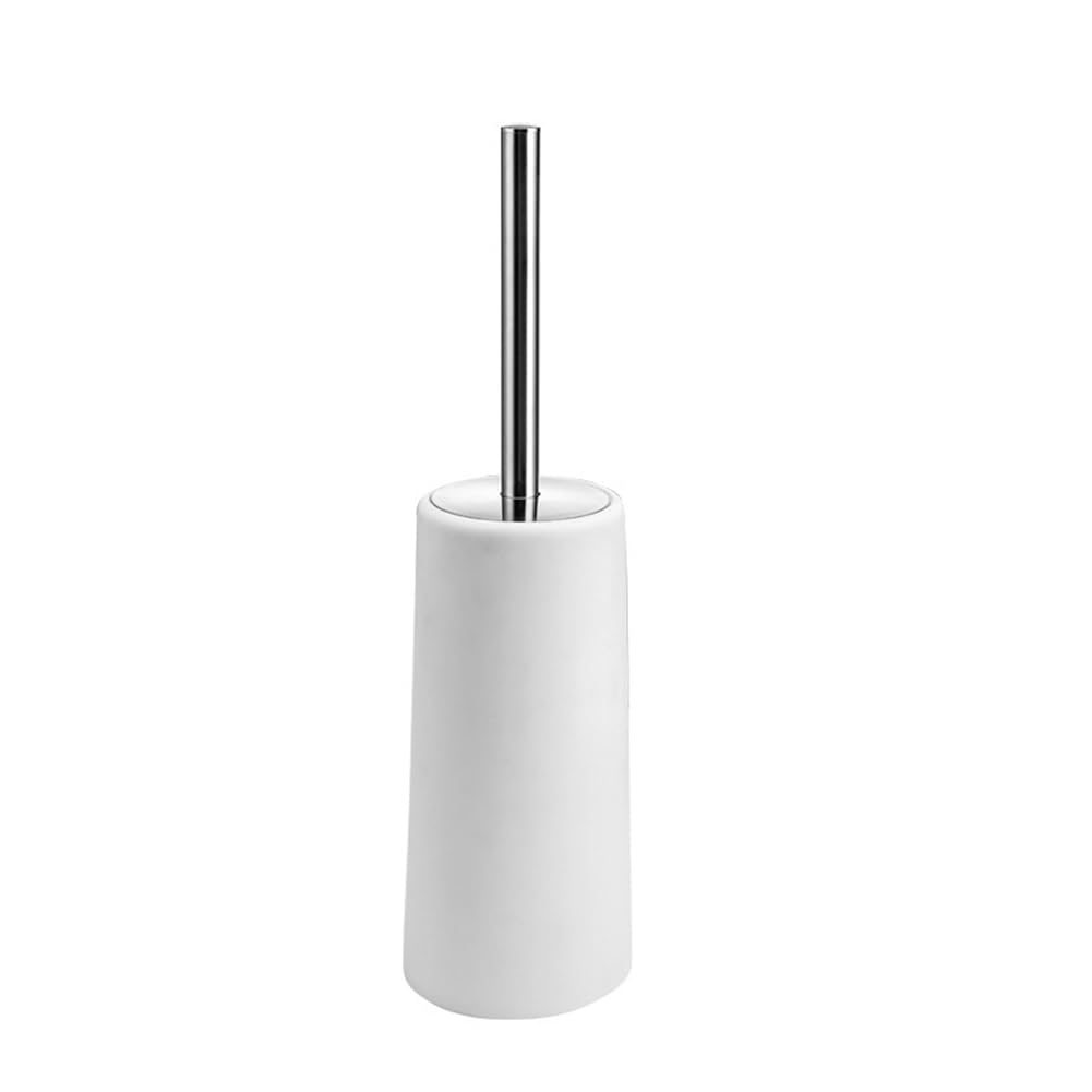 Qezodsx Toilet Brush and Holder, 2 Pack Toilet Brush with 304 Stainless Steel Long Handle, Toilet Bowl Brush White