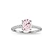 Sterling Silver Simulated Morganite and White Topaz Oval Crown Ring
