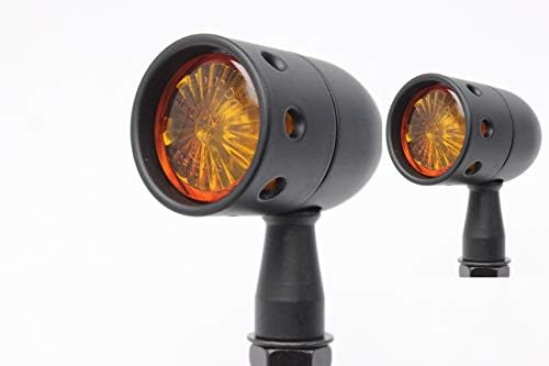 MGOD Motorcycle Turn Signals Brake Light Amber Lens for Harley Honda Suzuki Yamaha Kawasaki,2 Pack (Black)