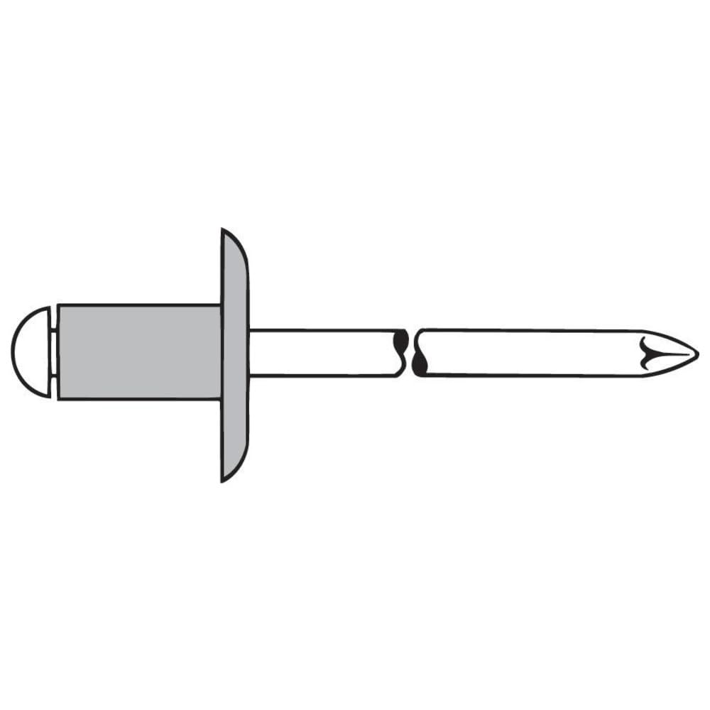 Gesipa Großkopf Blind Rivets 4 x 10 MM Pack of 500, Aluminium/Steel