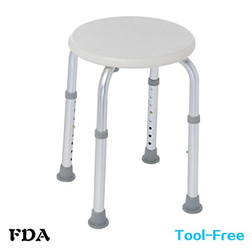 Bath Chair, Seat Non-slip Bathroom Chair Adjustable Height Medical Tool Assembly Spa Bathtub Shower Chair Shower Stool for Elderly Pregnant Handicap lkoezi (A, silver)