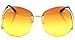 Elite RIMLESS OVERSIZED VINTAGE RETRO Butterfly Upside Down Oceanic Lens Sun Glasses
