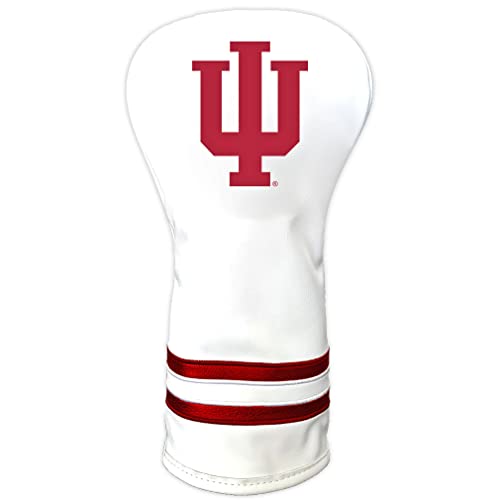 Team Golf NCAA Indiana Hoosiers White Vintage Driver Head Cover White Vintage Driver Golf Club Headcover, Form Fitting Design, Retro Design