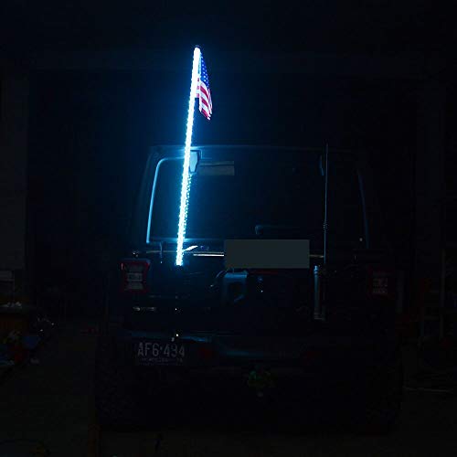 Z8LED 4FT(1.2M) Bluetooth Controll 360° Sprial Rising LED Whips Light With Dancing/Chasing Light LED Antenna Light For Off- Road Vehicle ATV UTV RZR Jeep Trucks (one piece)