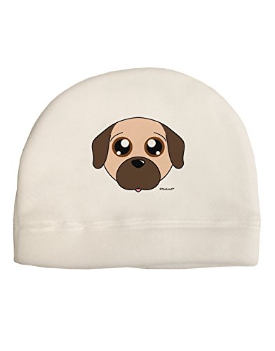 TooLoud Cute Pug Dog - Fawn Child Fleece Beanie Cap Hat