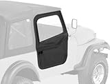 Bestop 51778-15 Black Denim 2-Piece Door Set for 1976-1986 CJ-7 - Front (Door Strikers Included)