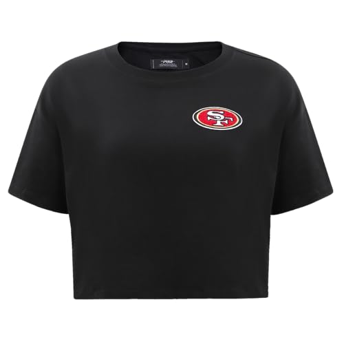 Pro Standard Womens NFL Las Vegas Raiders Classic Chenille Short Sleeve Boxy Tee Black S