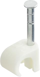 GTSE Cable Clips 7-10 mm White Box of 100 Skirting Wire Nail Clips