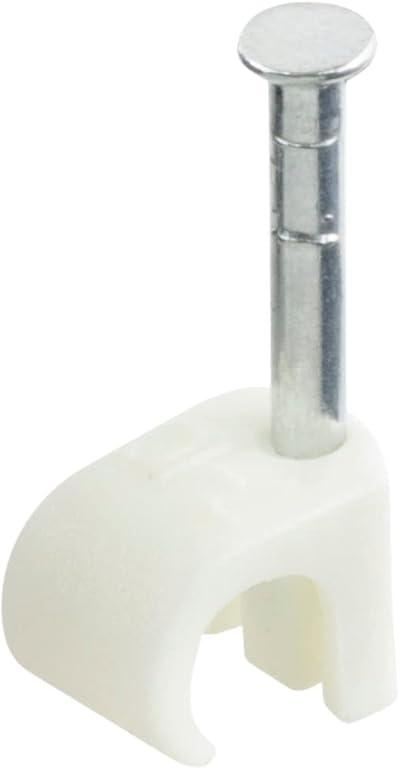 GTSE Cable Clips 7-10 mm White Box of 100 Skirting Wire Nail Clips