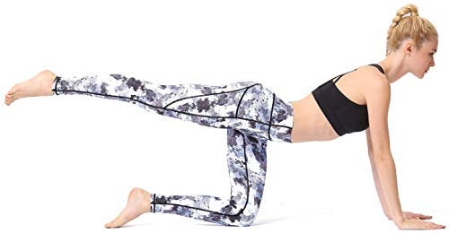 image for BUZZYFUZZY Printed Leggings for Women with Pockets High Waist Tummy Co