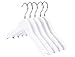 Nature Smile Kids Baby Children Toddler Wooden Shirt Coat Hangers with Notches and Anti-Rust Chrome Hook Pack of 10 (White)
