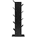 SUPERJARE 9-Shelf Tree Bookshelf | Thickened Compact Book Rack Bookcase | Display Storage Furniture for CDs, Movies & Books | Holds Up to 10 Books Per Shelf | Black