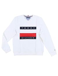 Tommy Hilfiger - Sudadera para hombre, diseño de bandera grande