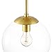 Light Society Zeno Globe Semi Flush Mount Ceiling Light, Clear Glass with Brass Finish, Contemporary Mid Century Modern Style Lighting Fixture (LS-C176-BRS-CLR)