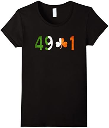 Womens 49-1 49 and 1 Shamrock Clover T-Shirt (5 Color Options) Medium Black