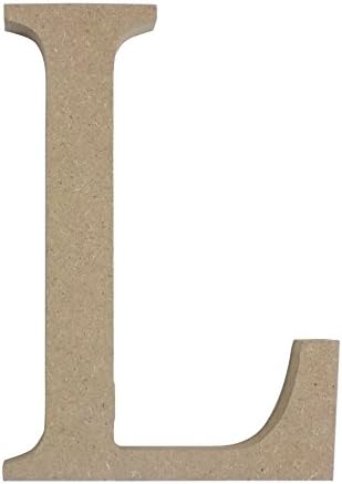Beige Free Standing Letter L Upper Case Wooden MDF H13cm x W9cm x D2cm